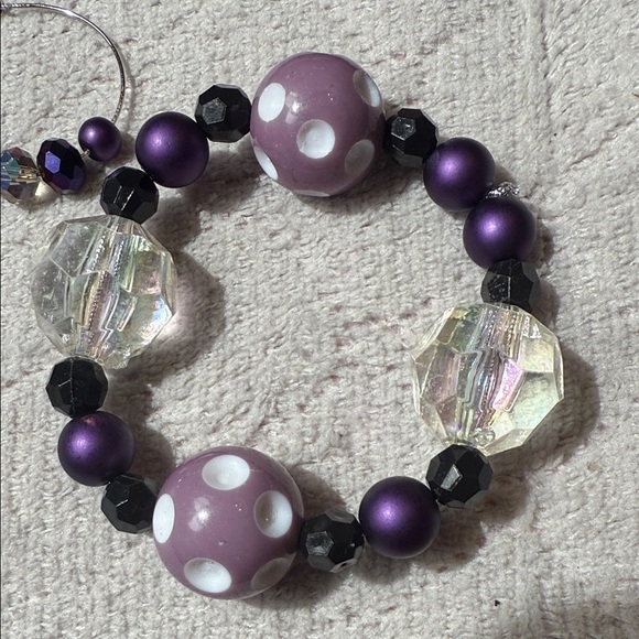 Elegant Purple and Pink Beaded Bracelet - Picture 4 of 6